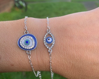 Evil Eye Bracelet, Evil Eye Protection Chain Bracelet, Evil eye Chain Anklet