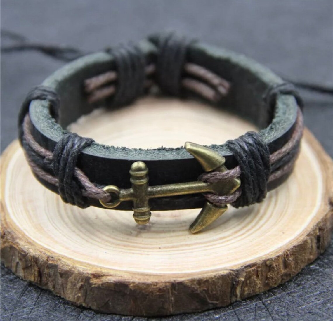 Leather Bracelet Vintage Punk Rock Strap wristband Bracelet Etsy