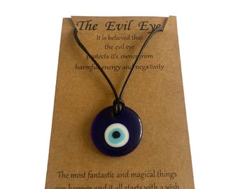 Evil Eye Necklace, Evil Eye Pendant, Gift for her, Nazar Necklace