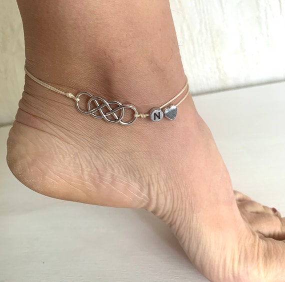 Initial Anklet Initial Infinity Anklet Personalised Anklet