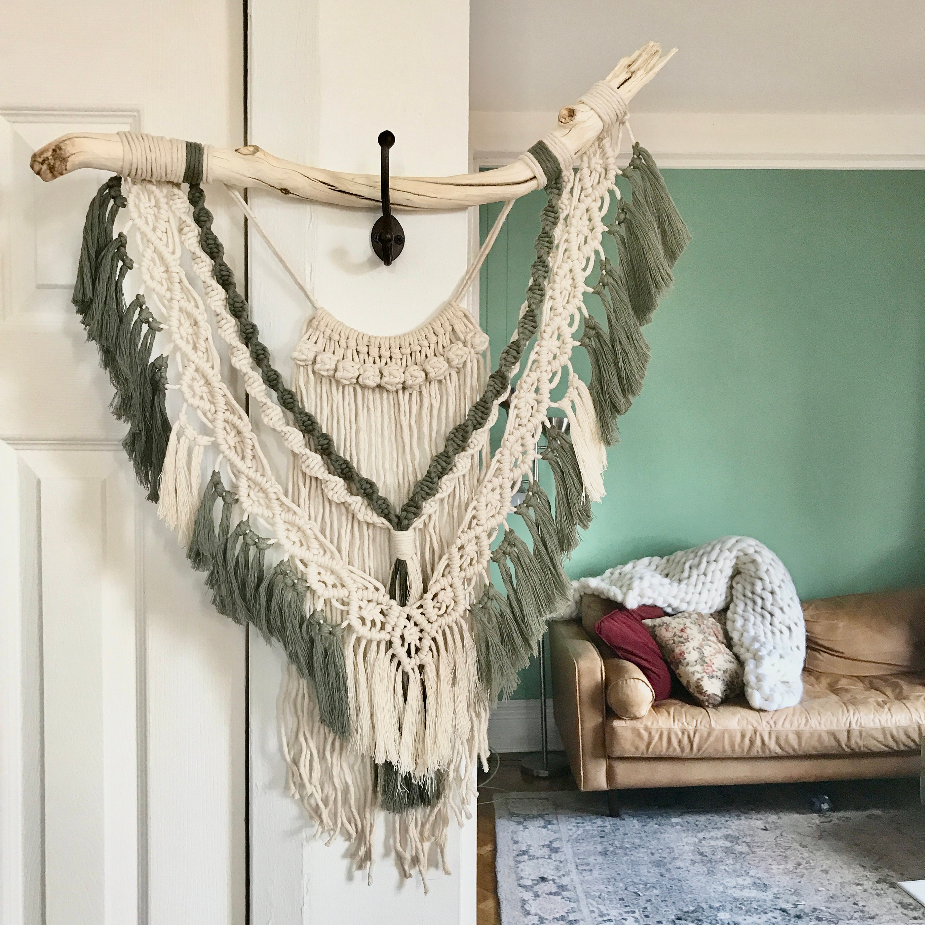 Driftwood Macrame Wall Hanging/ Large Macrame Wall Decor/ Etsy