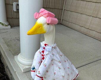 Spring Housecoat & curlers goose outfit for 20- 24inch goose or duck