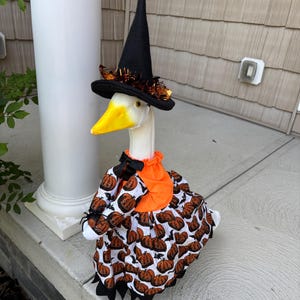 Witchy Pumpkin Goose outfit for large 19”-24” goose or duck
