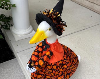 Witch Pumpkin  Goose Dress and Hat for 19 - 24 inch goose or duck