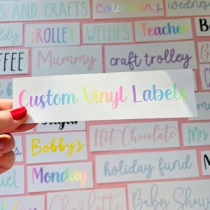 PERSONALISED VINYL LABELS | Label Organisation| Water Bottle Name Labels| Storage Labels| Toy Box Labels| Wedding Vinyl Decals| Custom