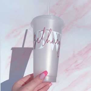 PERSONALISED COLD CUP | Tumbler | Straw Cup| Reusable Plastic Cups | Personalised Cold Cups