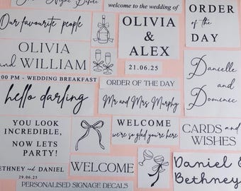 PERSONALISED VINYL LABELS|Wedding Vinyl Stickers| Sign Decals|Wedding Labels| Name Decals|Custom Vinyl Labels|Place Names|Labels|Vinyl