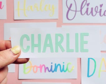 Personalised Vinyl Name Stickers|Custom Waterproof Labels for Kids Bottles,Glass,Wood, Lunchbox, Jars, Storage Boxes & Gifts, Back to School