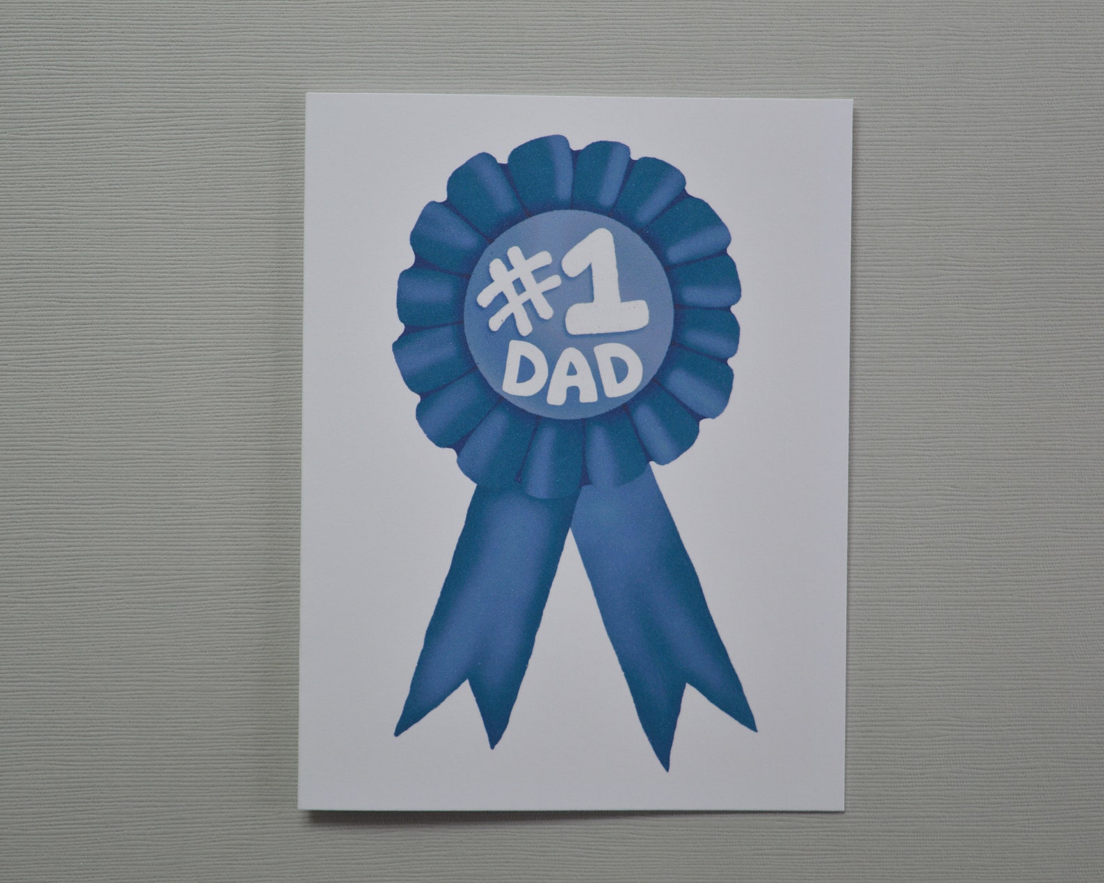 Best Dad Ribbon Fathers Day Card Best Dad Ever Dad Card | Etsy