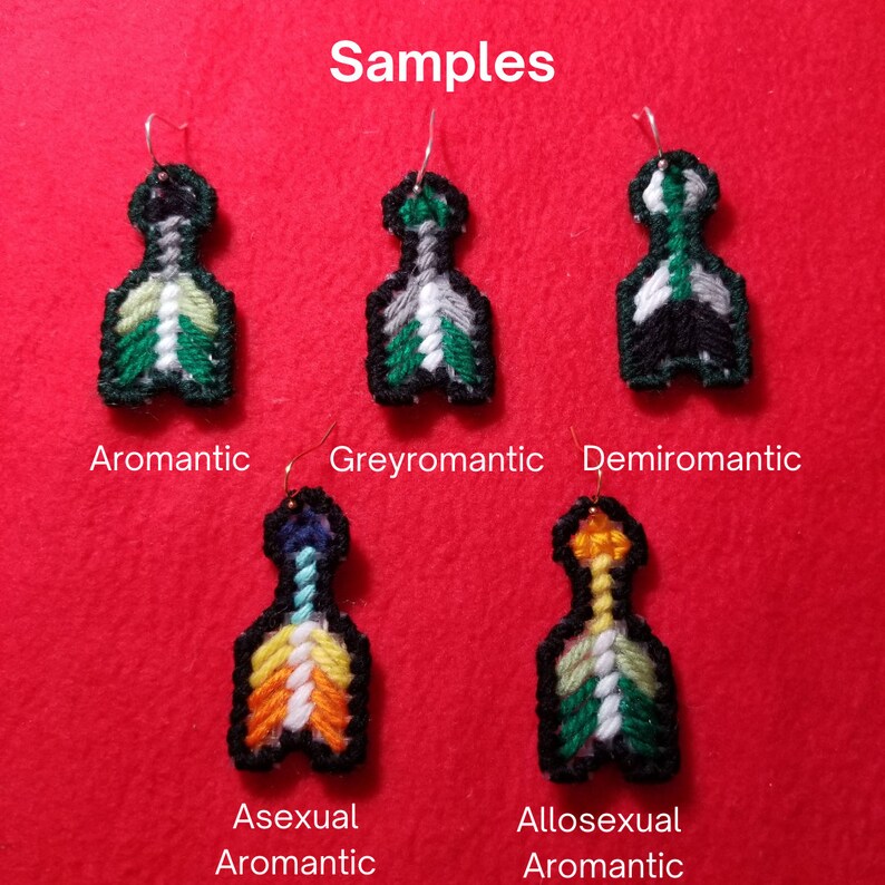 Aros Arromanticos de Flechas Aro Arrow Earrings demiromantico, grisromantico, asexual arromantico, allosexual arromantico, arospec imagen 2
