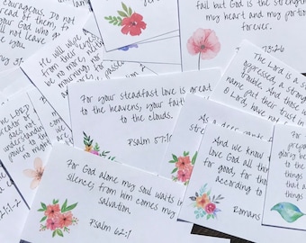 Printable Encouraging Scripture Cards  - Bible verses written in ESV translation.