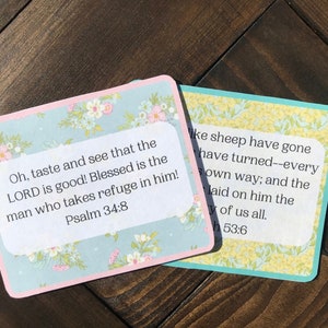 Tarjetas de versículos ESV / Tarjetas de Escrituras imprimibles / Etiquetas de regalo / Tarjetas de memoria de la Biblia / Etiquetas de Escrituras bonitas / Flores