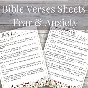 Printable Fear and Anxiety Bible Verse Sheets- 2