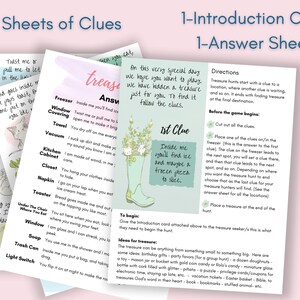 Clue Cards | Printable Clues| Treasure Hunt Cards | Printable Treasure ...