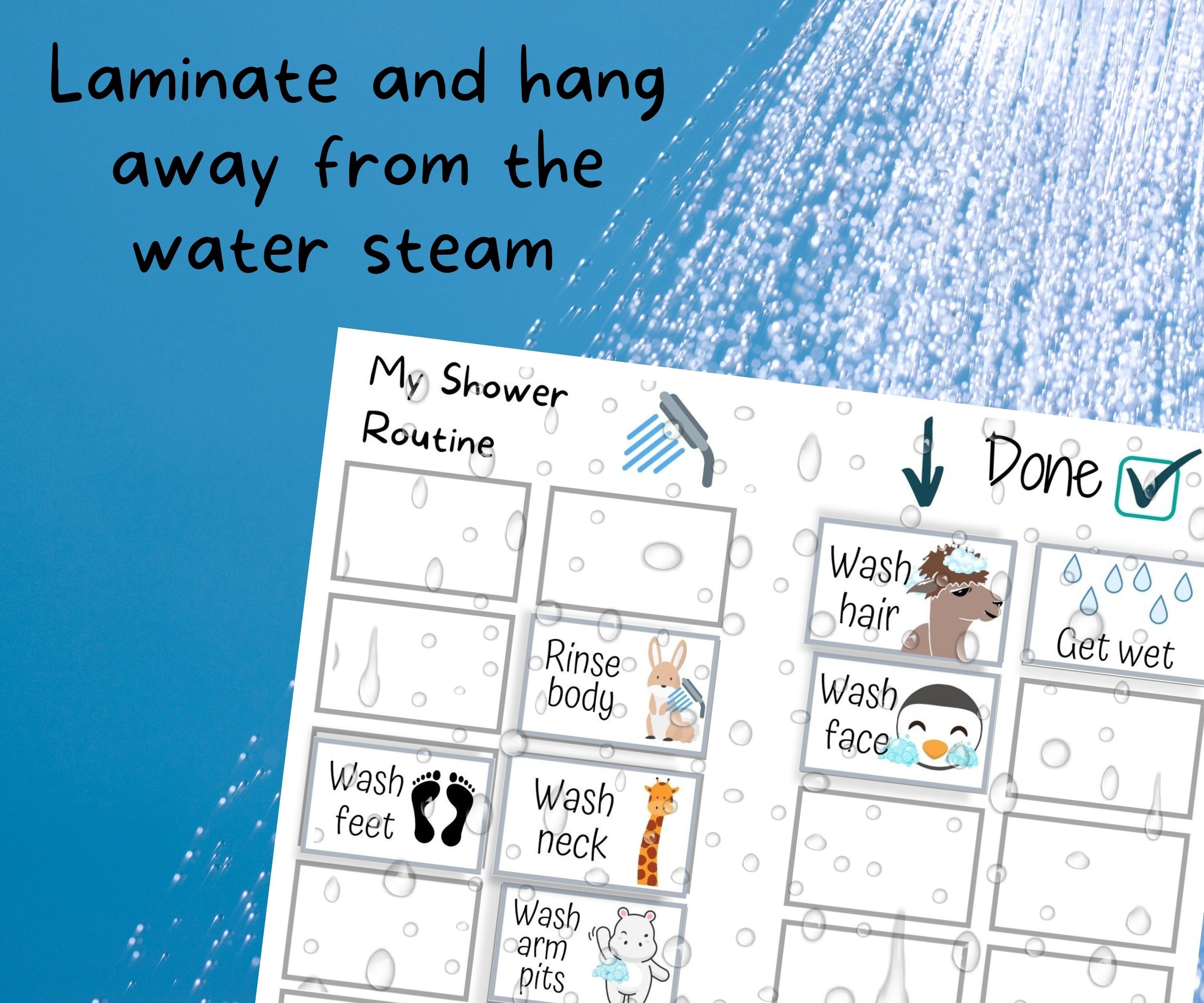 Shower Routine Chart for Kids Shower Checklist Printable Etsy Australia