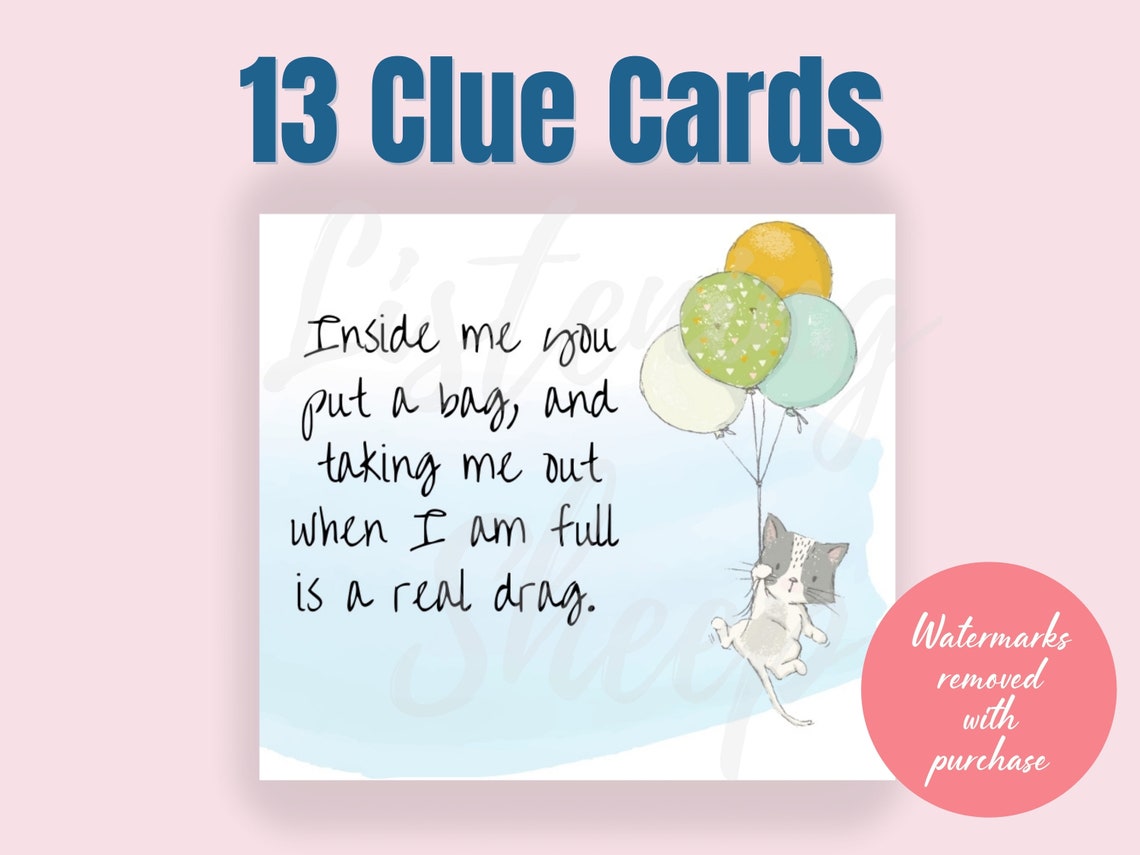 Clue Cards Printable Clues Treasure Hunt Cards Printable | Etsy Canada