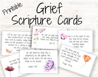 Grief Loss Mourning Bible Verse Scripture Cards | Printable | Small Scripture Cards