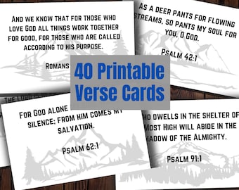 Printable Men and Women's Scripture Cards with Mountains Scenes