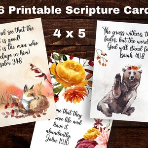 Druckbare Herbst Schriftkarten |  Herbst Bibel Vers Karten PDF