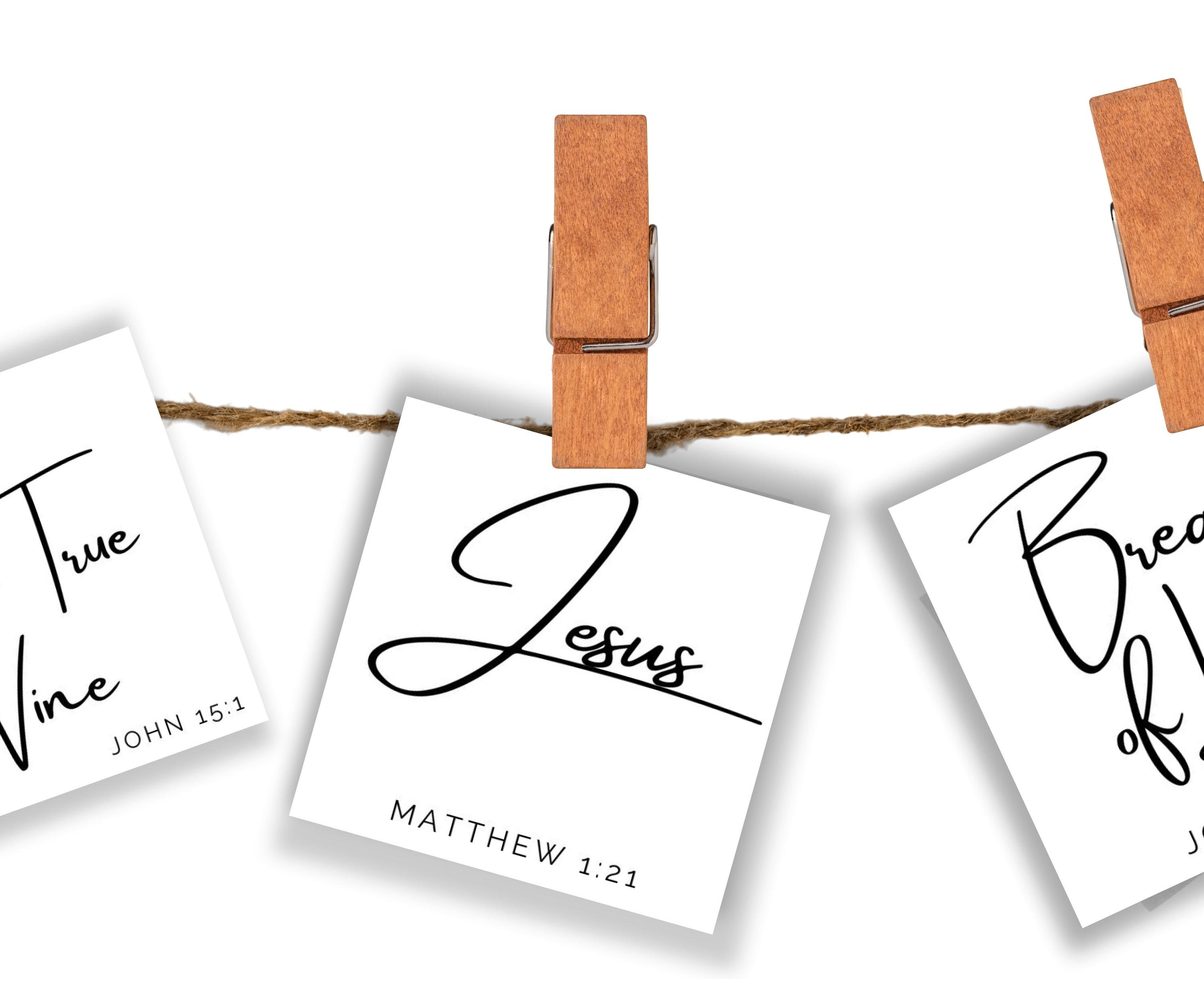 25 Names of Jesus Christ Printable Scripture Cards White - Etsy UK