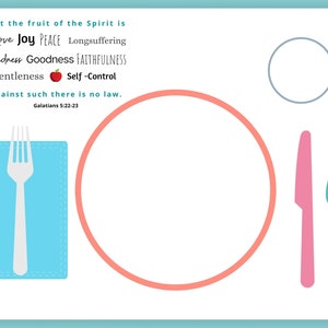 Printable Place Setting Placemats For Children Worksheets Bible Verse Fruit Of The Spirit image 7