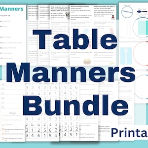 Printable Table Manners Bundle for Kids | Teaching Dining Etiquette