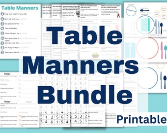 Printable Table Manners Bundle for Kids | Teaching Dining Etiquette