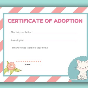 Custom Kitten Adoption Certificate and Activity Signs