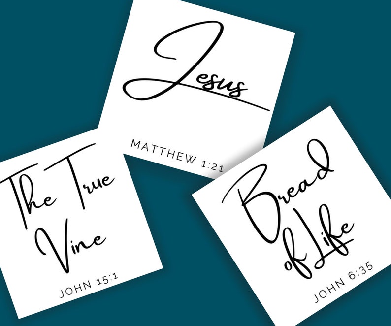 25 Names of Jesus Christ Printable Scripture Cards White Etsy