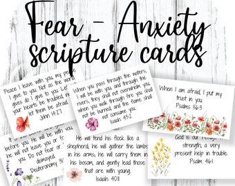 Fear and Anxiety Printable Bible Verse Cards |  Scripture Cards