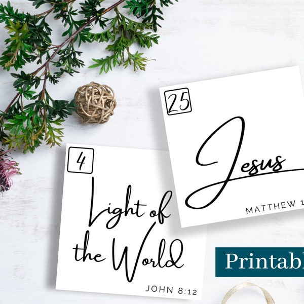 Printable Names of Jesus Advent Card Calendar