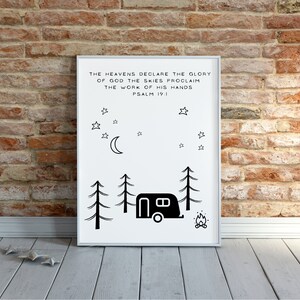 Printable Camp Art With Bible Verse the Heavens Declare the Glory of ...