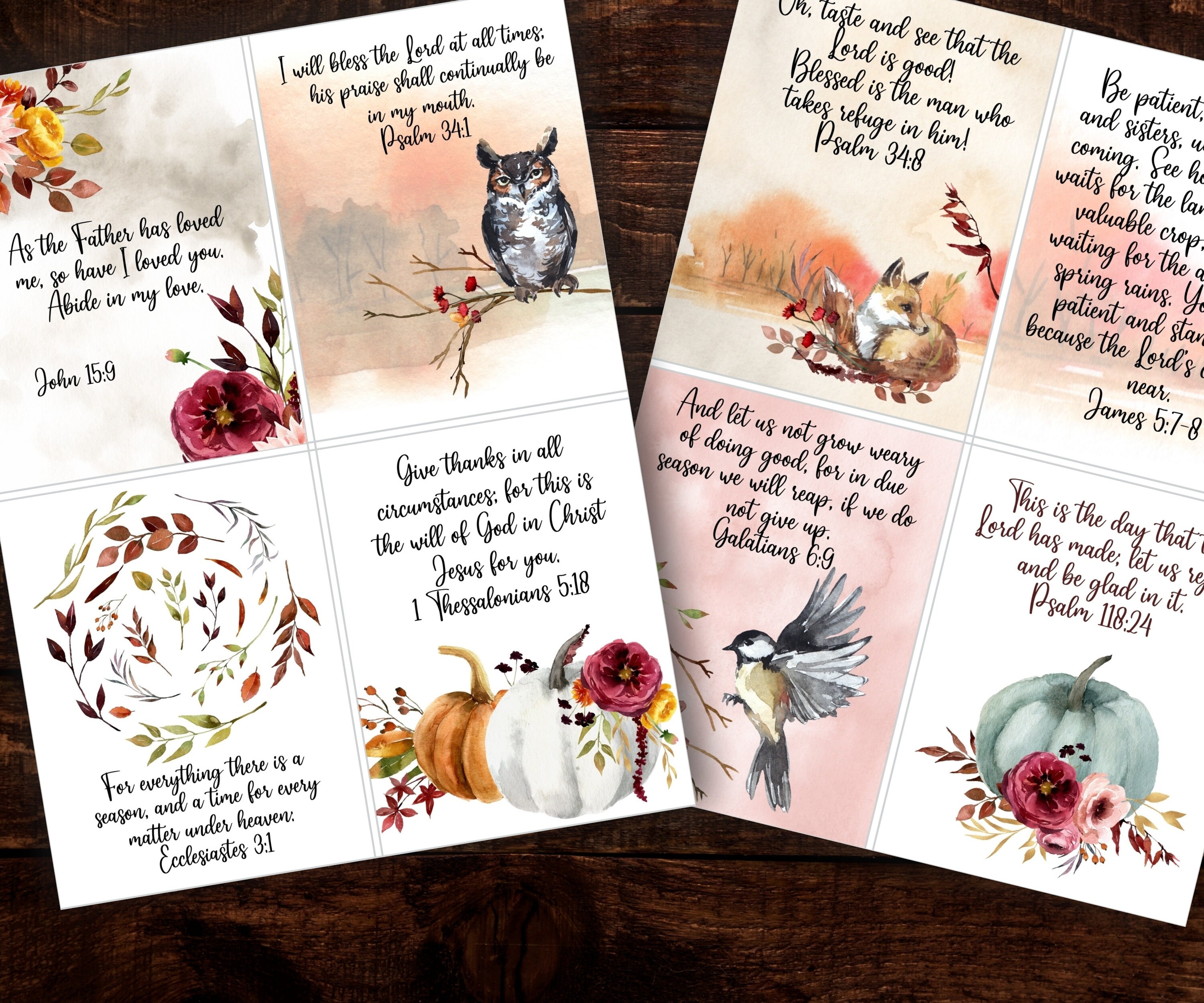 16 Printable Fall Scripture Cards Autumn Bible Verse Cards | Etsy