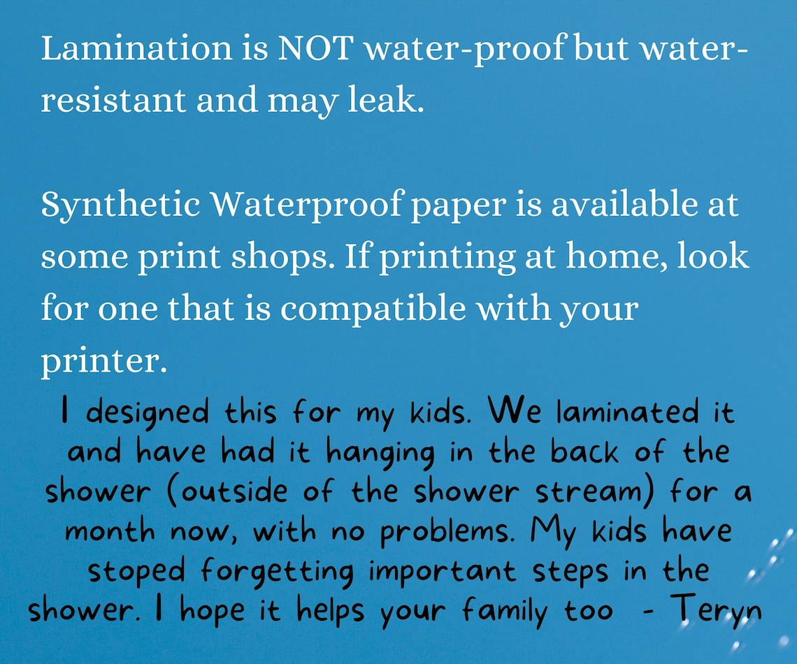 Shower Routine Chart for Kids Shower Checklist Printable Etsy Australia