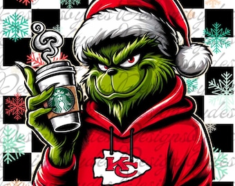 Kansas City Chiefs Grinch Christmas PNG | Football Holiday Shirt (Digital Download)