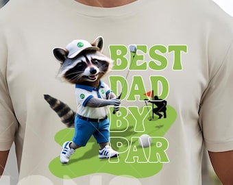 Funny Raccoon Golf Dad PNG, Father's Day Shirt (Digital Download)