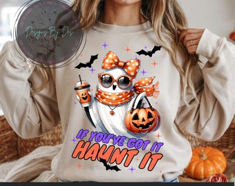 Coquette Ghost PNG: Girly Halloween Coffee Design (Digital Download)