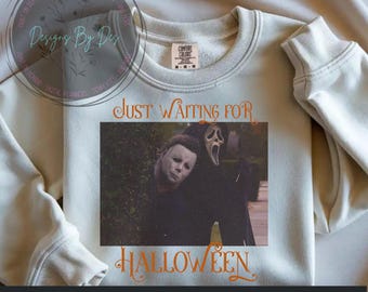 Retro Horror Movie PNG: Michael Myers & Ghostface Halloween Design (Digital Download
