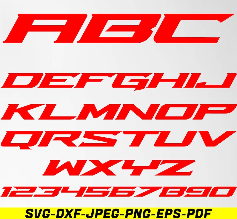 Racing Fonts SVG Bundle, Speed Numbers (digital Download) - Etsy