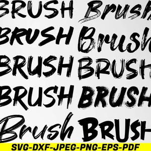 Pacote de fontes Brush Svg, alfabeto Brushed Svg, fontes Brush Ttf, letras e números Brush Fonts Svg, fonte Brushed Distressed Svg, fonte Brushed