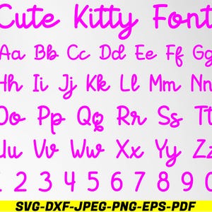 Cute Kitty Font Svg Bundle, Cat Font Svg, Kitty Font Letters Svg, Cat Lover Svg, Kitty Font Alphabets Svg, Kitty Font Cut File, Cat Font TTF