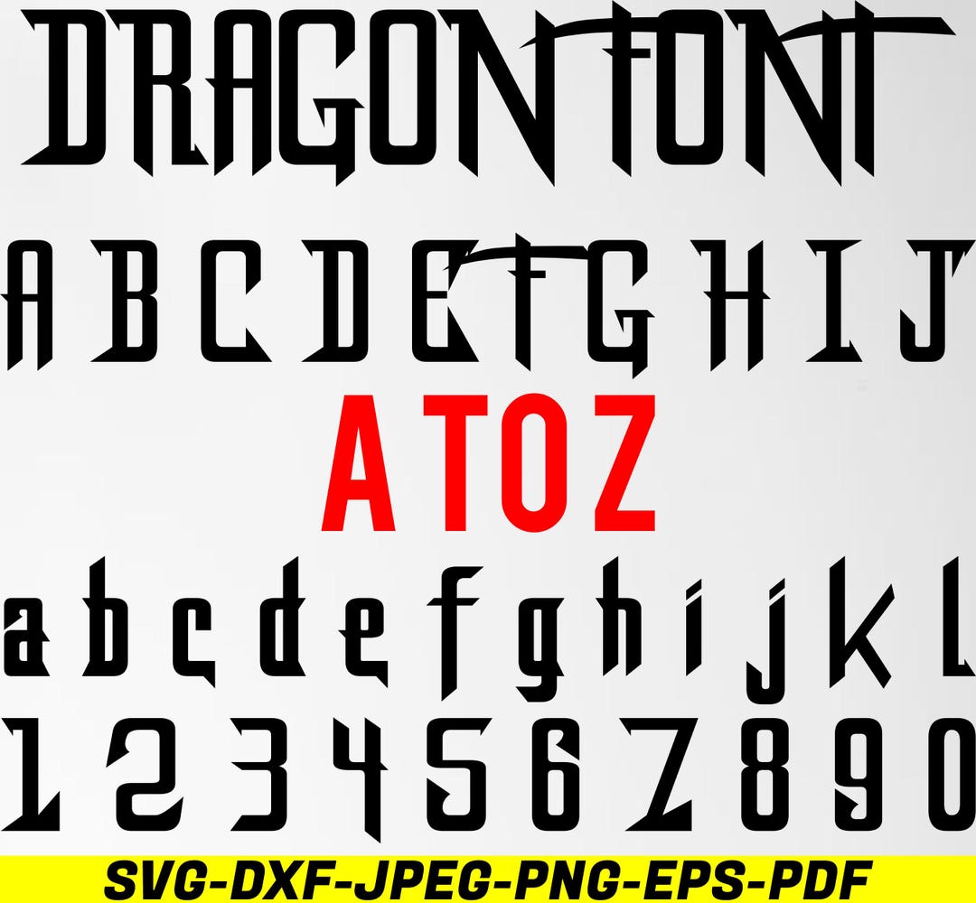 Dragon Font Svg Bundle, Dragon Font TTF, Dragon Font Otf, Dragon Font ...