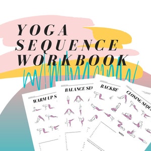 Nieuw yogaleraarreekswerkboek | Yoga klasse Planner Routine organisator afdrukbare download | Volgorde van yogaplansjablonen