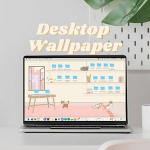 Desktop Wallpaper | Study Room With Cats Background Digital Desktop