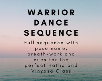 Warrior Dance Yoga Teacher Sequence Workbook | Yoga Class Routine Planner Template Organizer | Yoga Sequencing 19 Page Printable Download