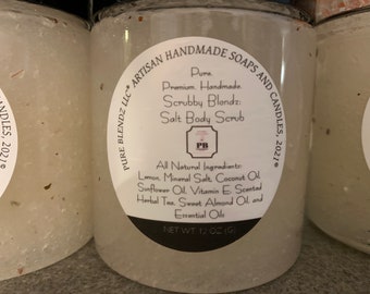 Scrubby Blendz: Salt Body Scrub 100% All Natural, Organic, Vegan, Gluten and Paraben Free!