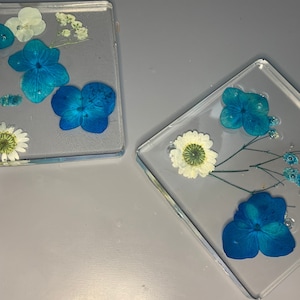 Handmade Decorative Floral Coasters Blue Floral