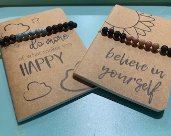 Essential Oil Lava Bead Bracelets & Journal in support of Veterans and Service Members