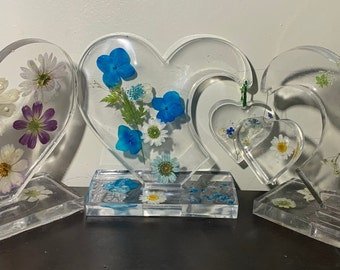 Handmade Floral Heart Resin 3D Ornament Photo Frame