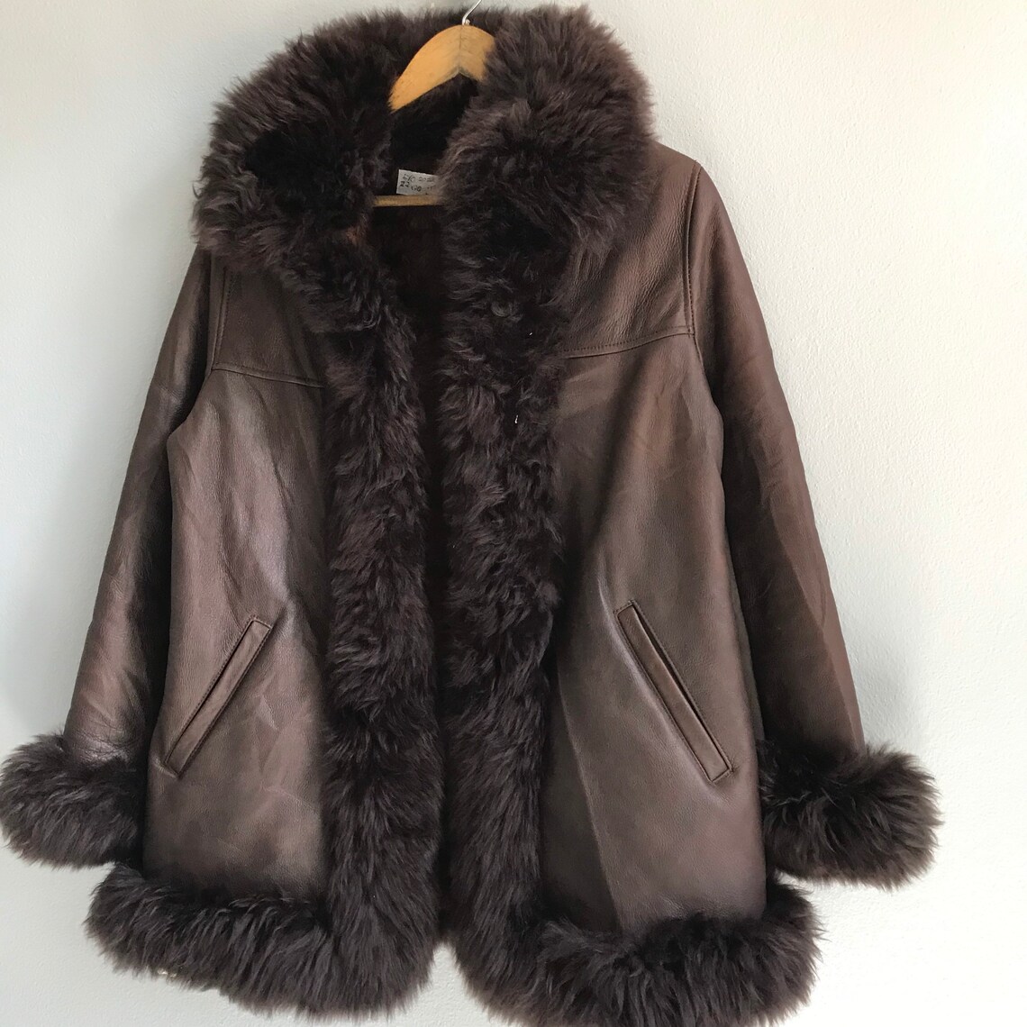 Genuine Leather Brown Shearling Fur High Neck Stylish Flying Suits ...